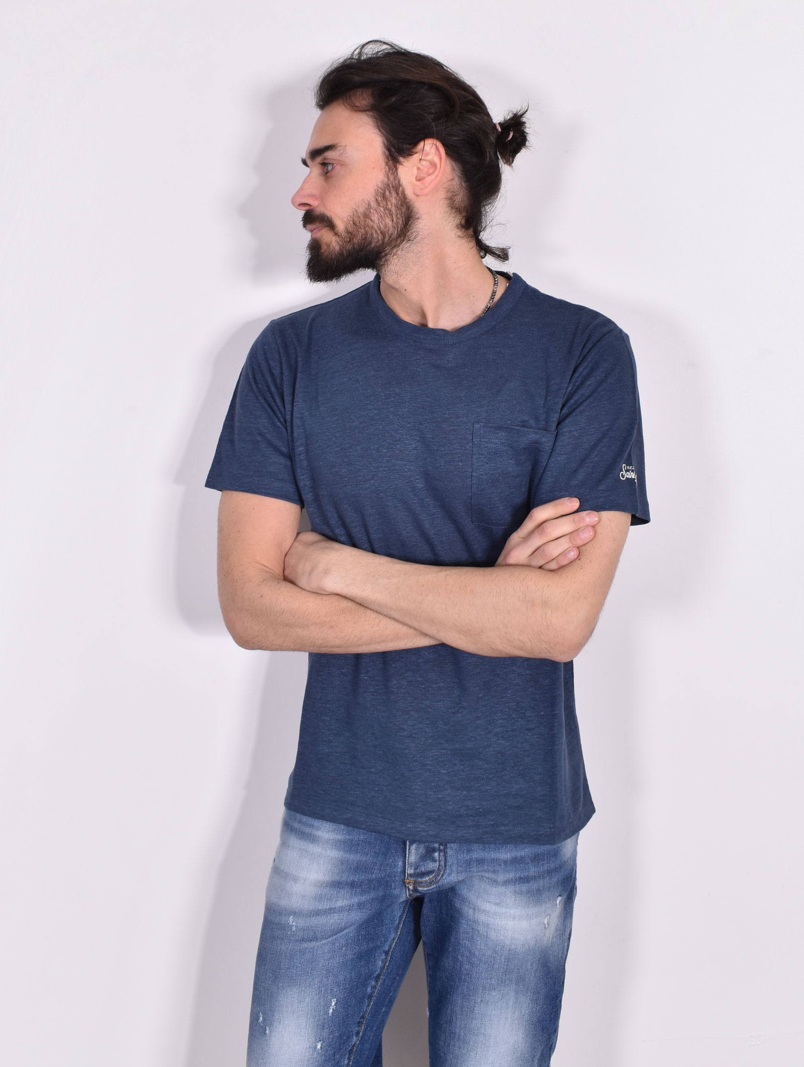 Tシャツ・カットソー MC2 SAINT BARTH Men T Shirts TSHM001 02702H Blue Men's cotton T-shirt tshm001 Pink | Caposerio.com